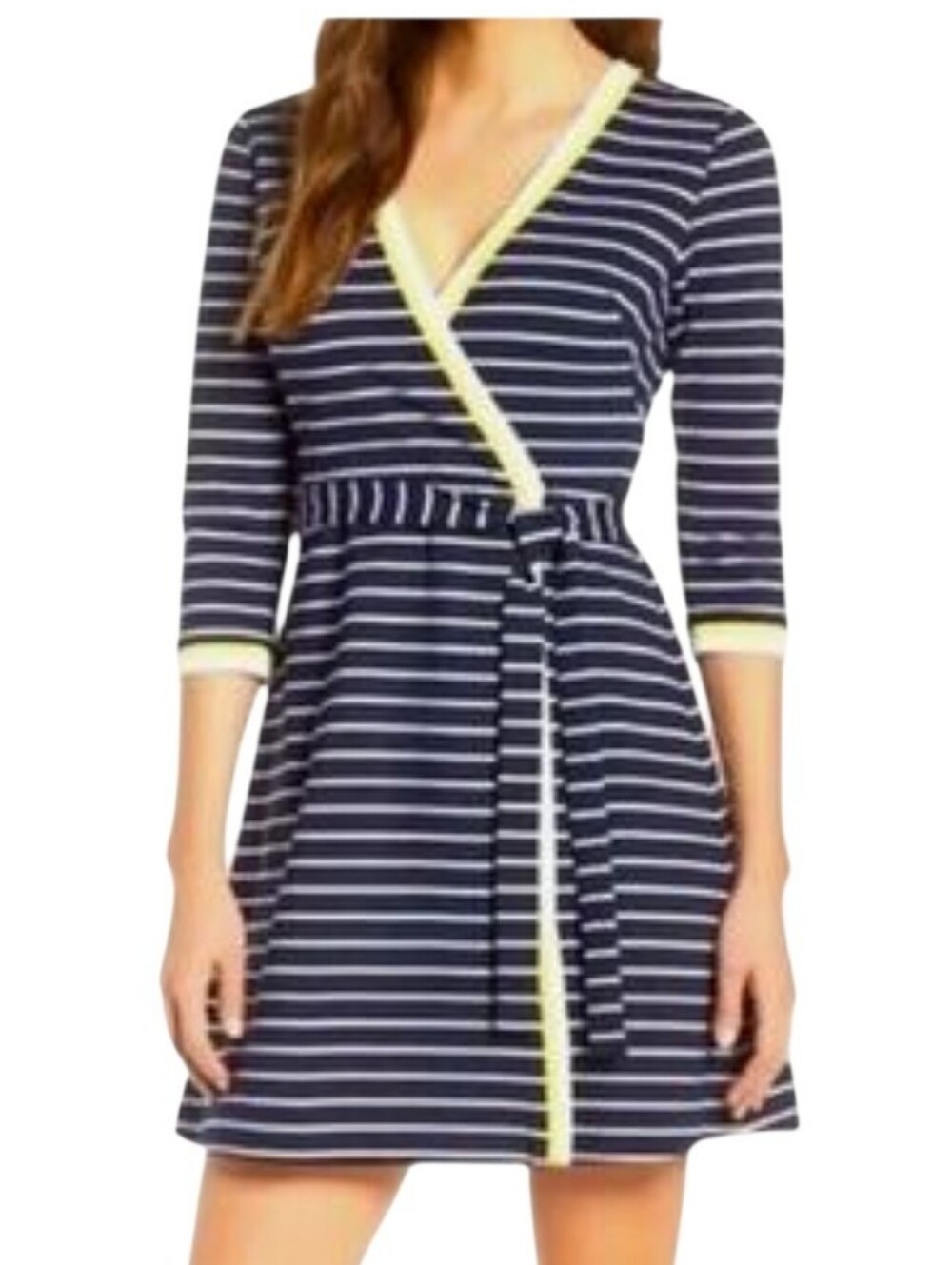 1901 Stripe Faux Wrap Dress